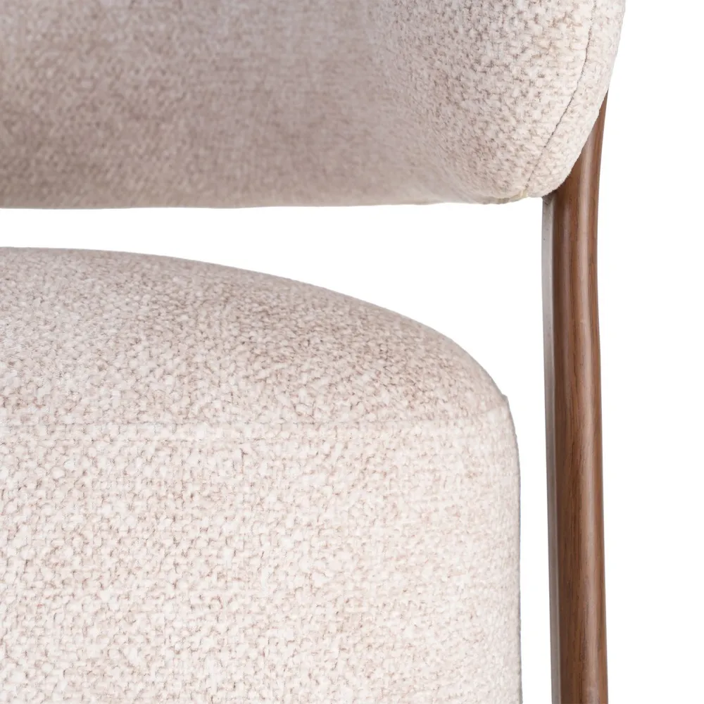 Poltrona imbottita crema moderna in tessuto e ferro 77 x 71,5 x 70 cm - immagine 3