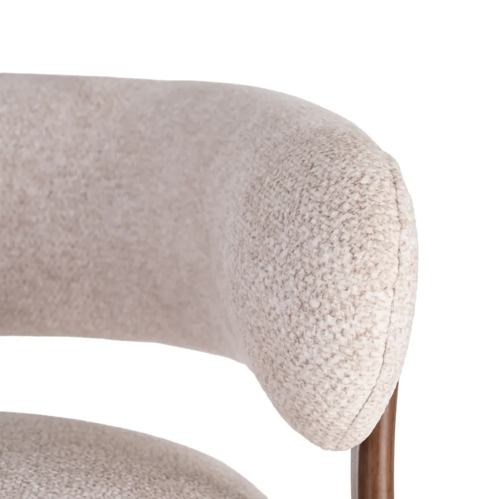 Poltrona imbottita crema moderna in tessuto e ferro 77 x 71,5 x 70 cm - immagine 6