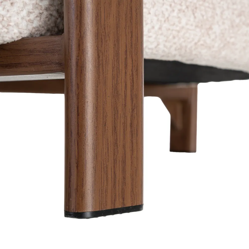 Poltrona imbottita crema moderna in tessuto e ferro 77 x 71,5 x 70 cm - immagine 10