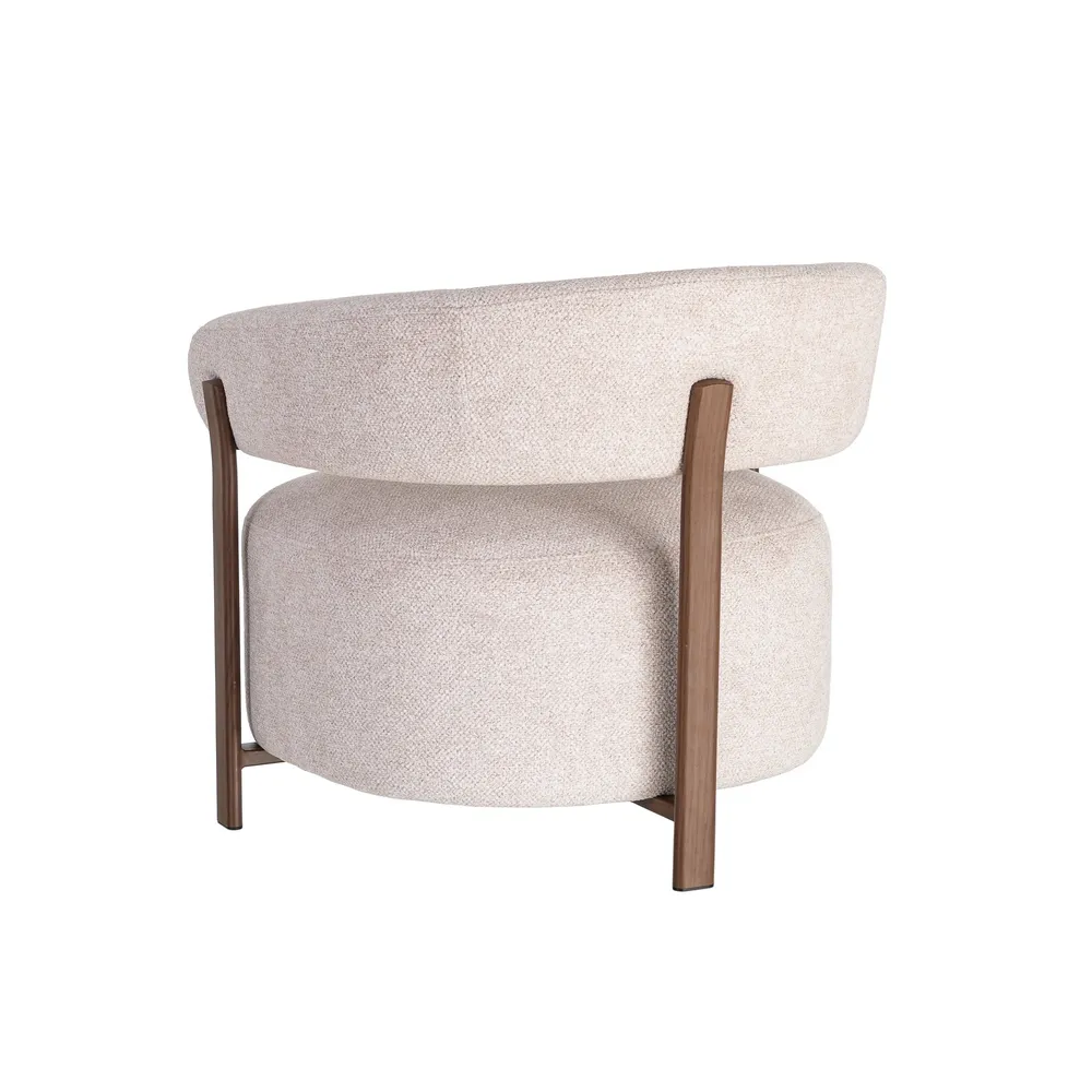 Poltrona imbottita crema moderna in tessuto e ferro 77 x 71,5 x 70 cm - immagine 11