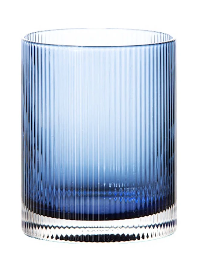 Livellara Milano – set 6 Bicchiere Tumbler blu scuro rigatino Ø 8 x 10h cm