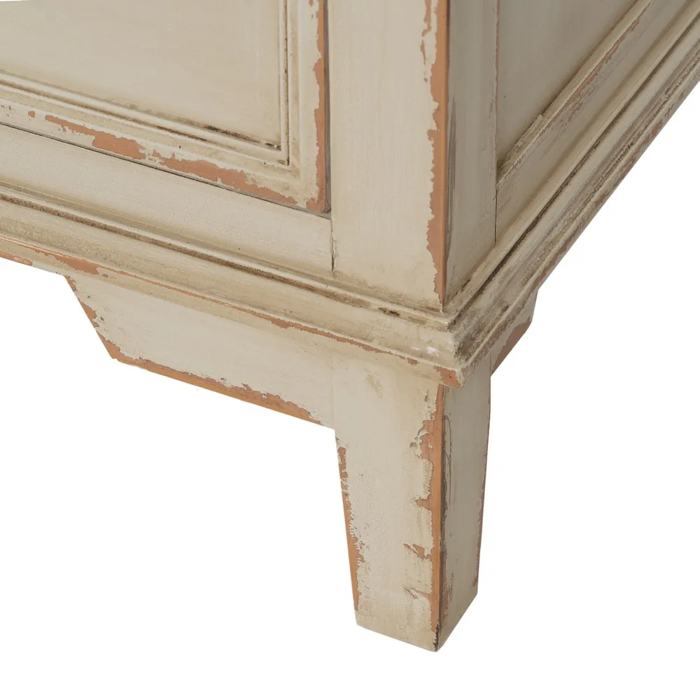 Cassettiera in legno di abete naturale / crema 119,5 x 44,5 x 84 cm - immagine 12