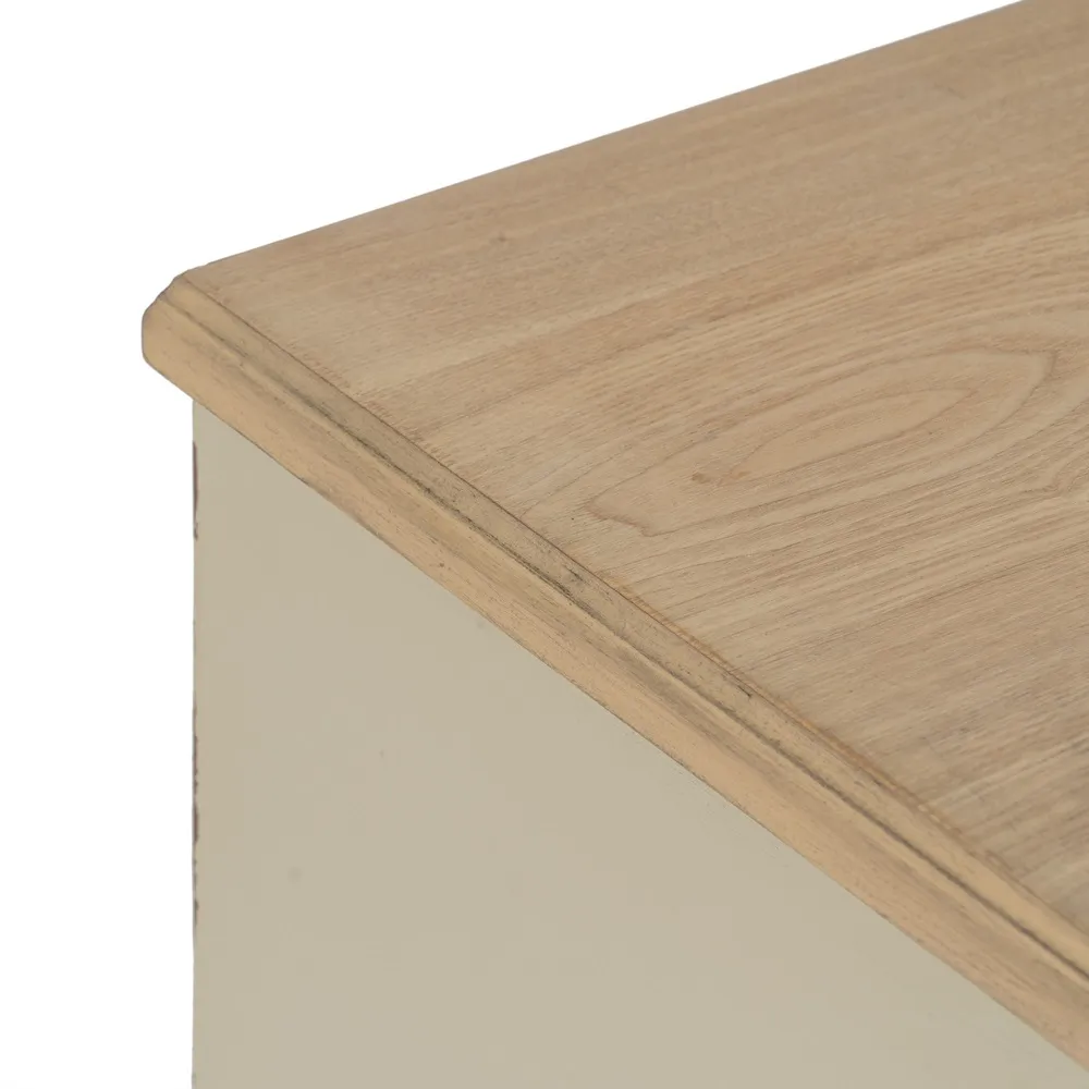 Comodino 3 cassetti crema in legno camera da letto 48 x 36 x 61 cm - immagine 5