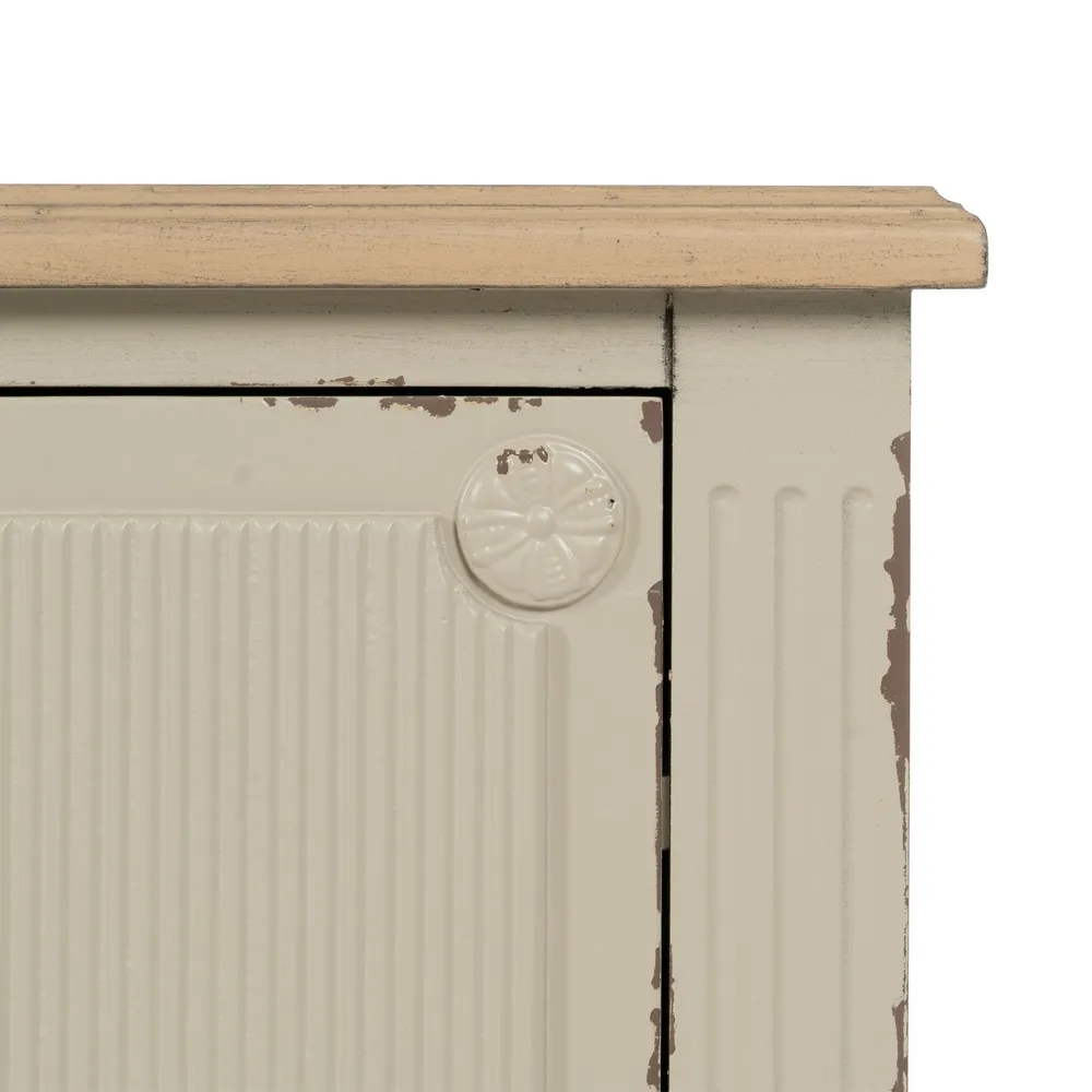 Comodino 3 cassetti crema in legno camera da letto 48 x 36 x 61 cm - immagine 6