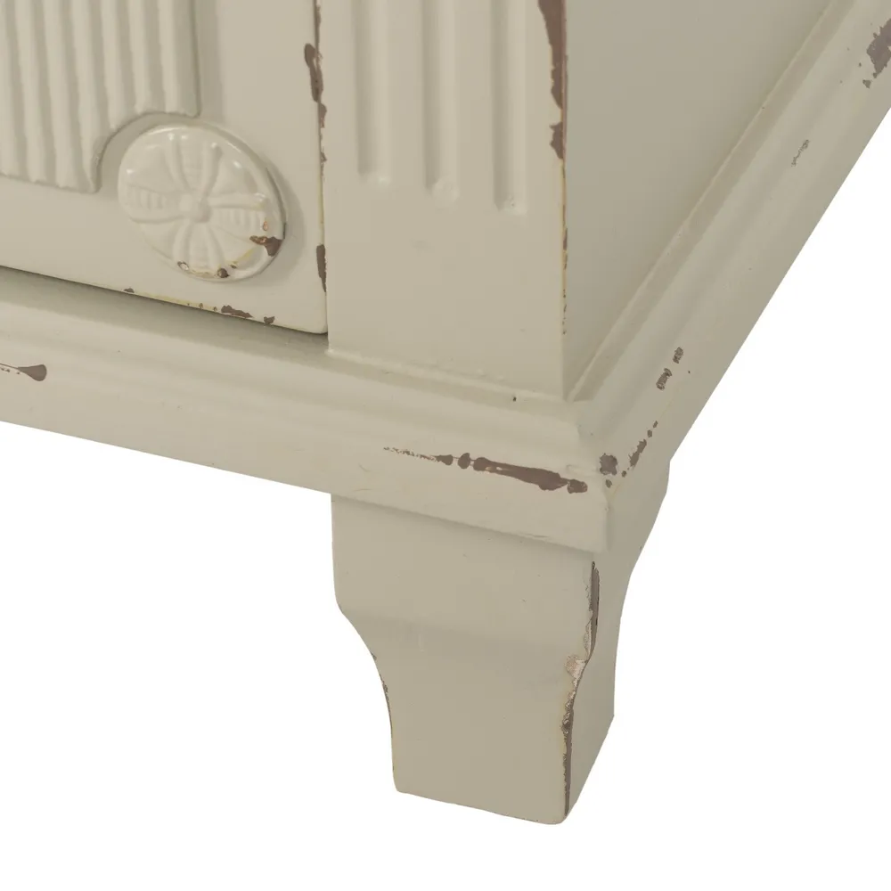 Comodino 3 cassetti crema in legno camera da letto 48 x 36 x 61 cm - immagine 12