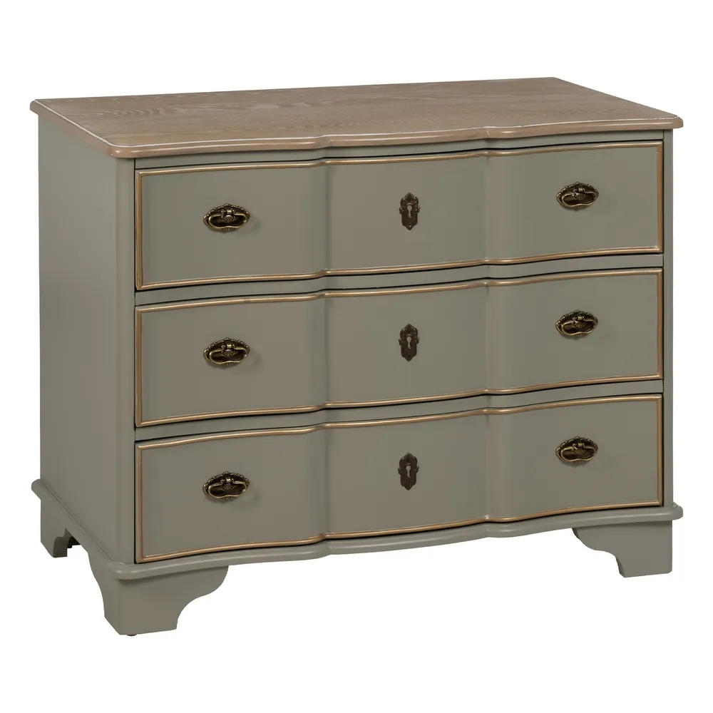 Cassettiera Taupe Old in legno di abete 100 x 50 x 80 cm - immagine 2