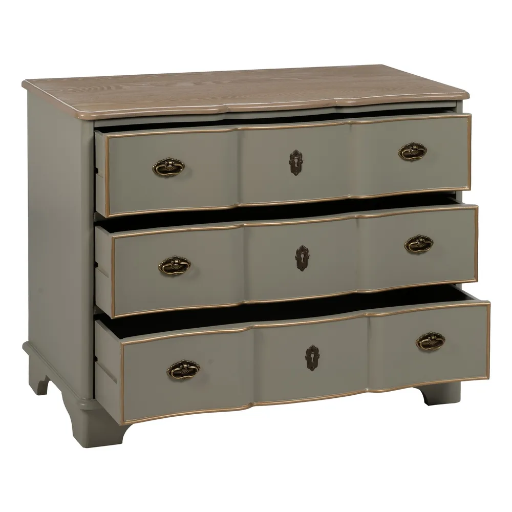 Cassettiera Taupe Old in legno di abete 100 x 50 x 80 cm - immagine 3