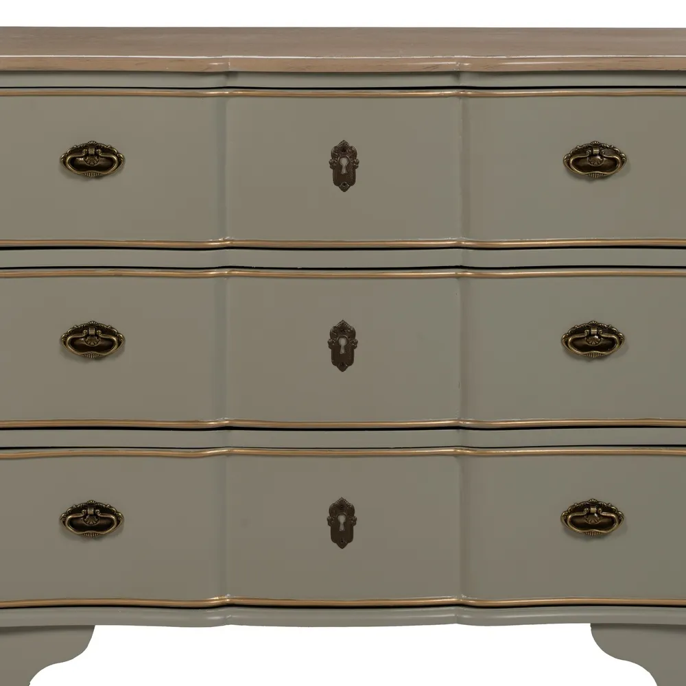 Cassettiera Taupe Old in legno di abete 100 x 50 x 80 cm - immagine 5