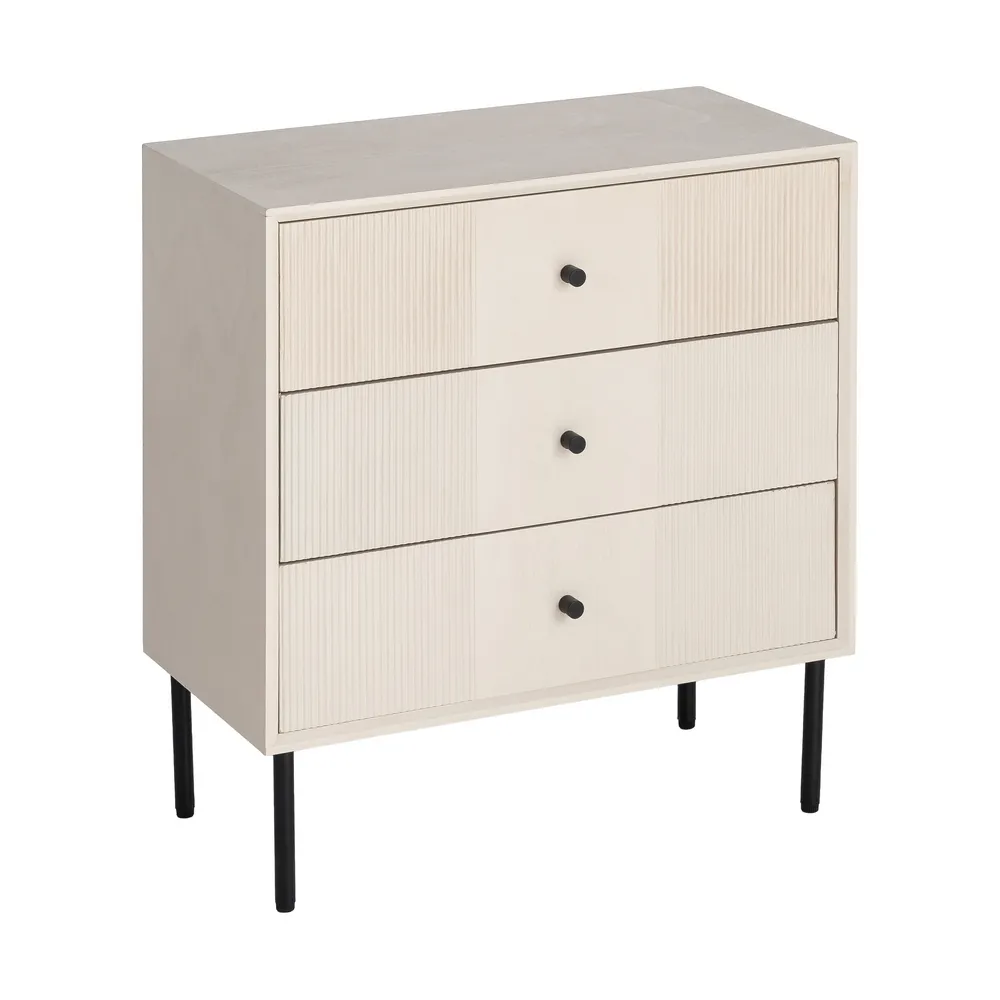 Comodino crema in legno camera da letto 61 x 33 x 66 cm - immagine 3