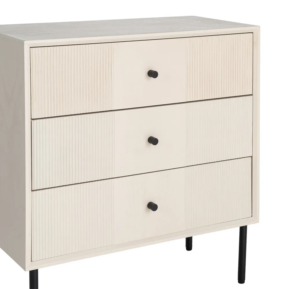 Comodino crema in legno camera da letto 61 x 33 x 66 cm - immagine 5