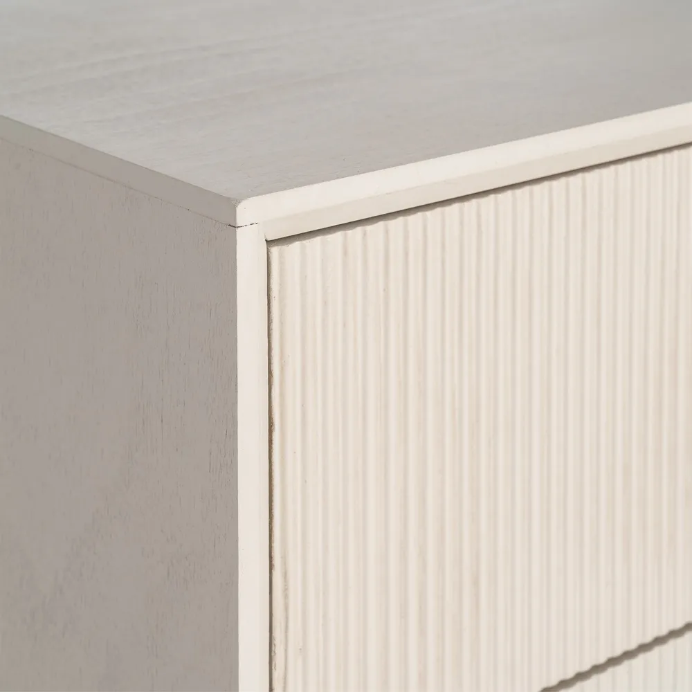 Comodino crema in legno camera da letto 61 x 33 x 66 cm - immagine 6