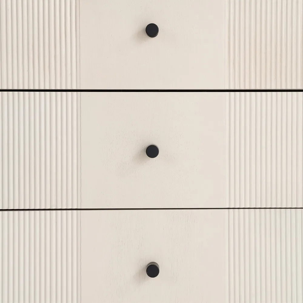 Comodino crema in legno camera da letto 61 x 33 x 66 cm - immagine 8