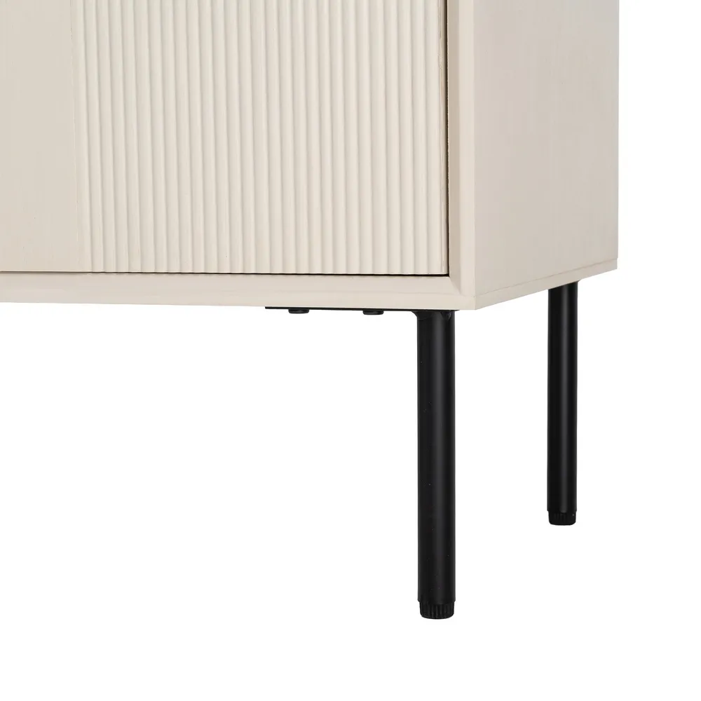 Comodino crema in legno camera da letto 61 x 33 x 66 cm - immagine 9