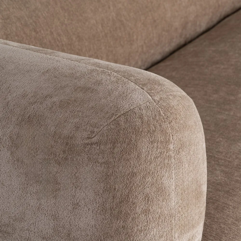 Divano Afrodite taupe old 3 posti in tessuto - 226 x 94 x 73 cm - immagine 3