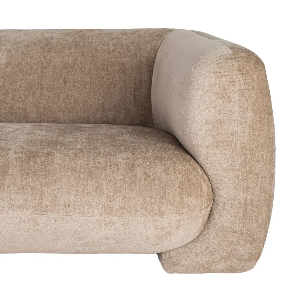 Divano Afrodite taupe old 3 posti in tessuto - 226 x 94 x 73 cm - immagine 6