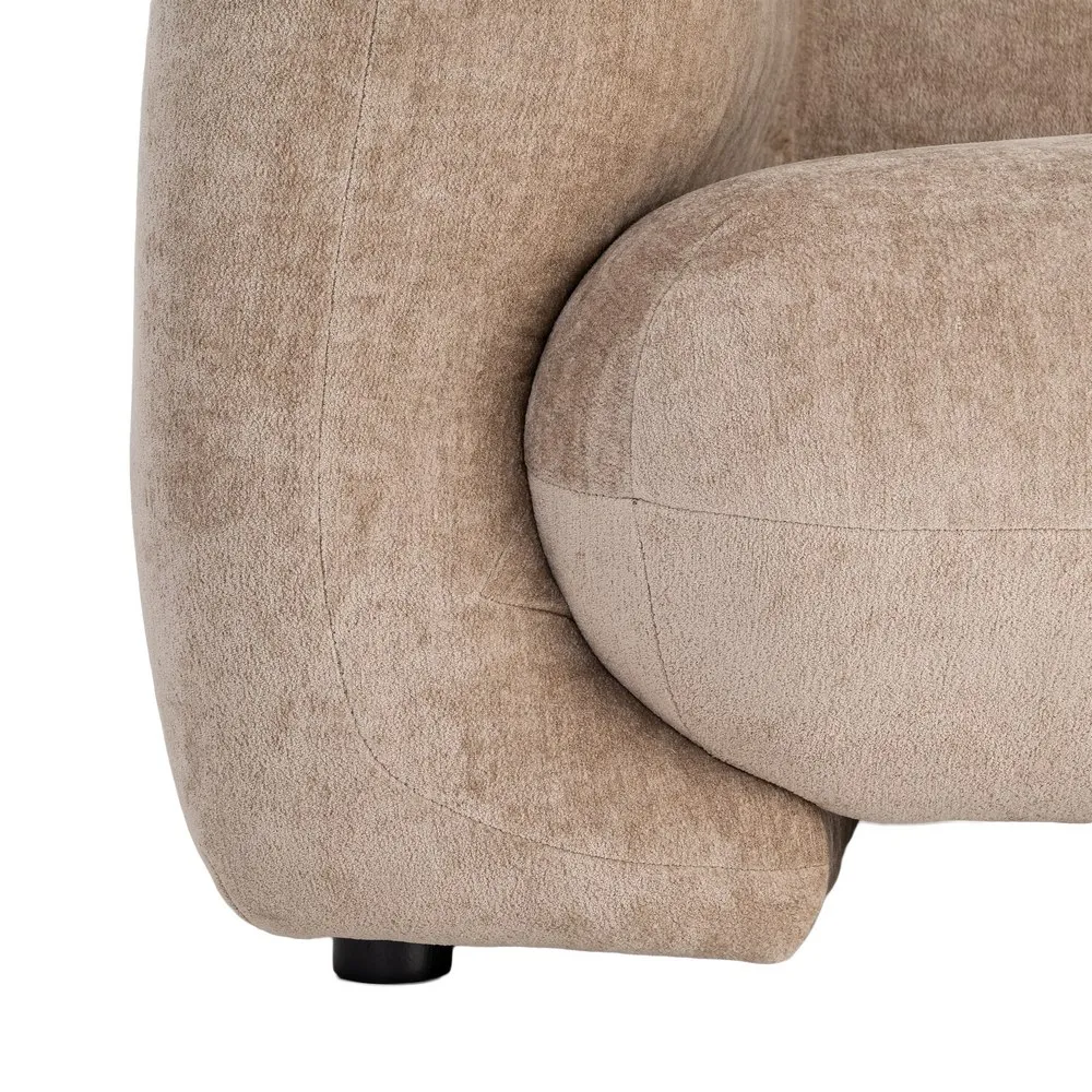 Divano Afrodite taupe old 3 posti in tessuto - 226 x 94 x 73 cm - immagine 7
