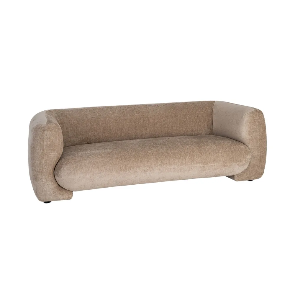 Divano Afrodite taupe old 3 posti in tessuto - 226 x 94 x 73 cm - immagine 10