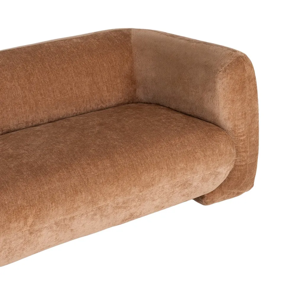 Divano Afrodite salmone 3 posti in tessuto - 226 x 94 x 73 cm - immagine 4