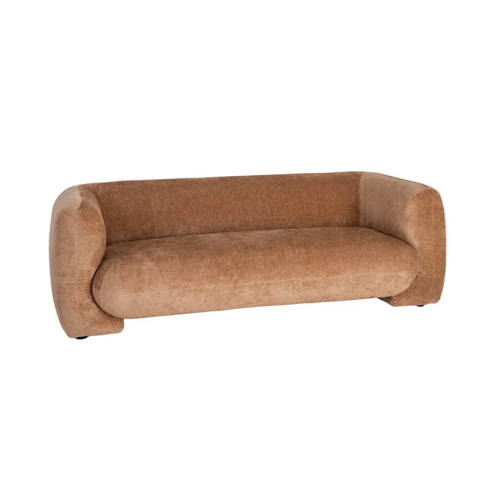 Divano Afrodite salmone 3 posti in tessuto - 226 x 94 x 73 cm - immagine 11