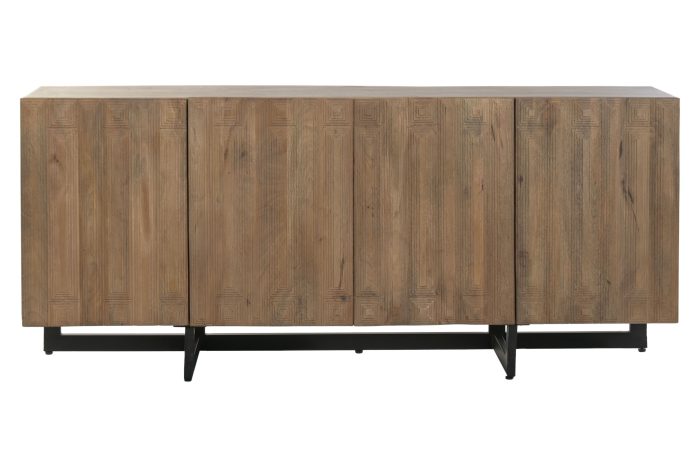 Credenza effetto vintage in legno di mango e ferro 180 x 38,7 x 80 cm