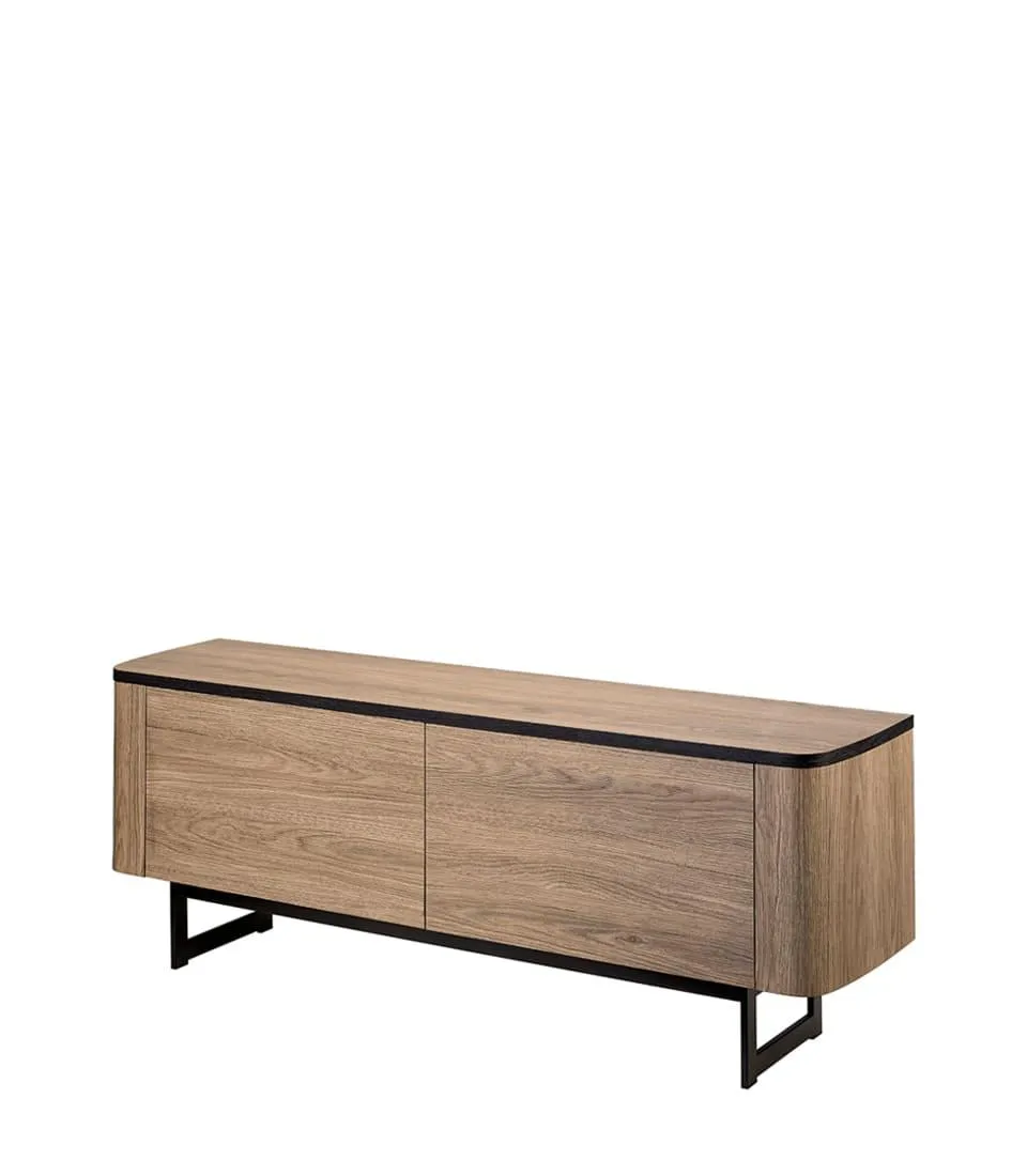 L'Oca Nera - Mobile basso due ante in legno e metallo 120 x 30 x 45h cm - immagine 3
