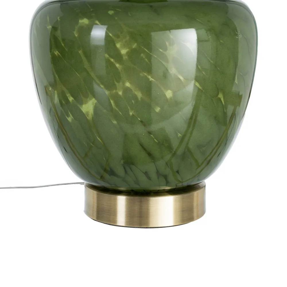 Lampada Fiordaliso in cristallo e metallo con paralume in lino 39 x 39 x 69 cm - immagine 6
