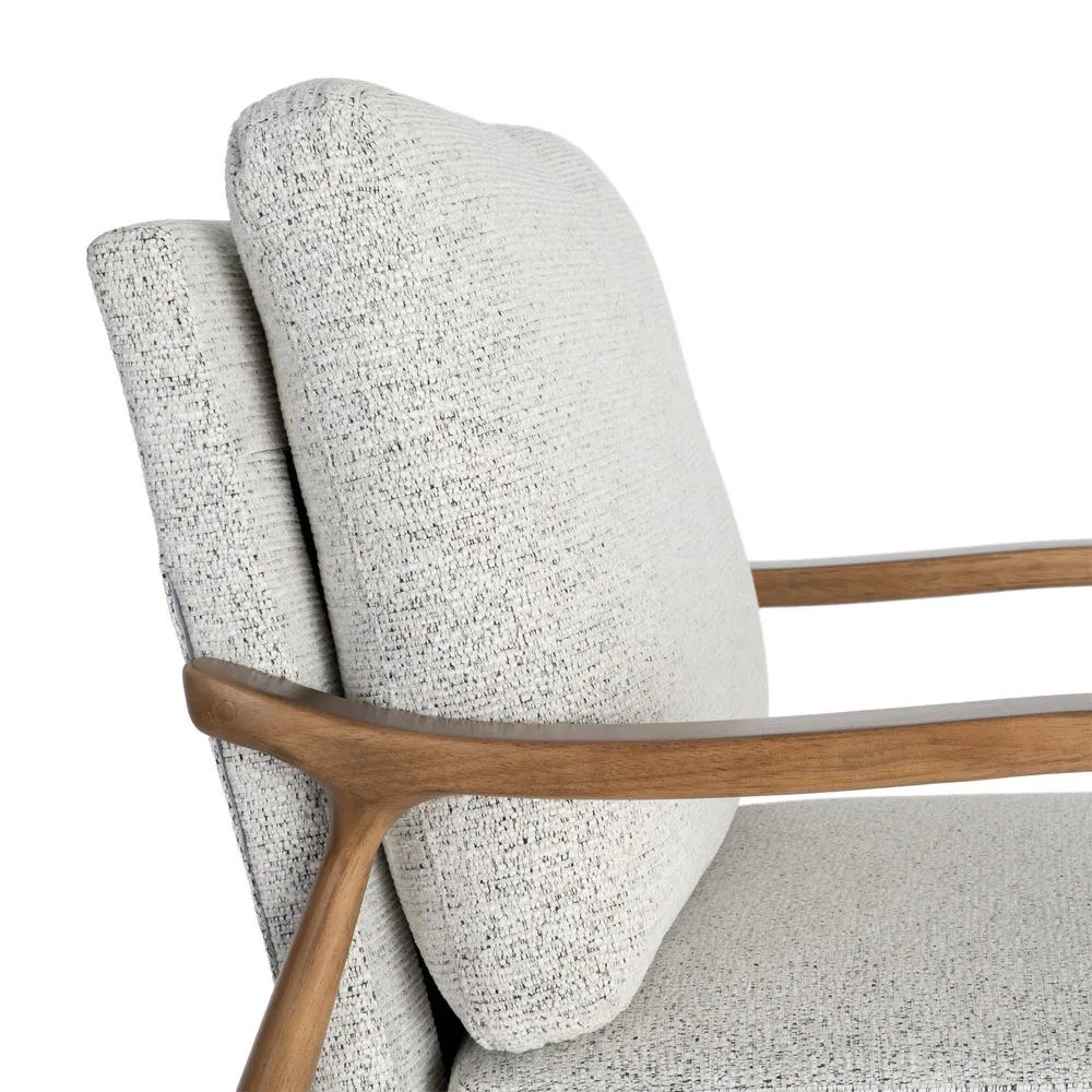 Poltrona Josephine marmorizzato bianco in legno e tessuto - 72 x 86,50 x 86 cm - immagine 2