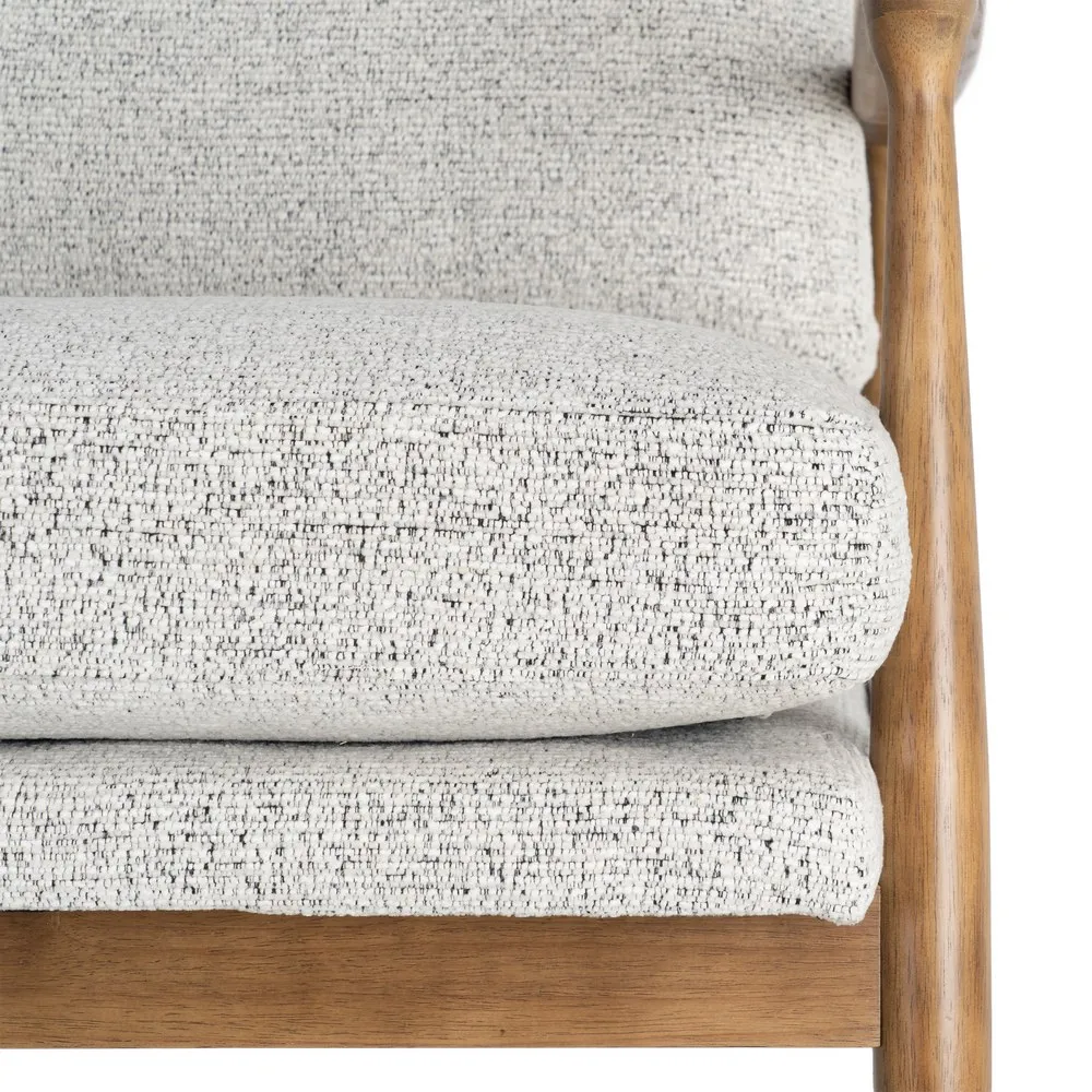 Poltrona Josephine marmorizzato bianco in legno e tessuto - 72 x 86,50 x 86 cm - immagine 5