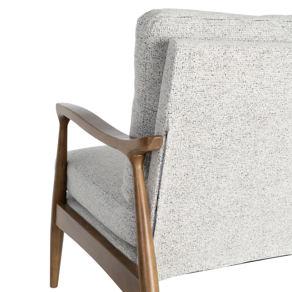 Poltrona Josephine marmorizzato bianco in legno e tessuto - 72 x 86,50 x 86 cm - immagine 9