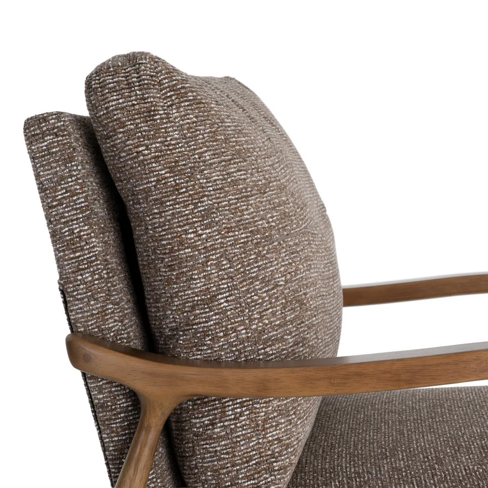 Poltrona Josephine marmorizzato marrone in legno e tessuto - 72 x 86,50 x 86 cm - immagine 2