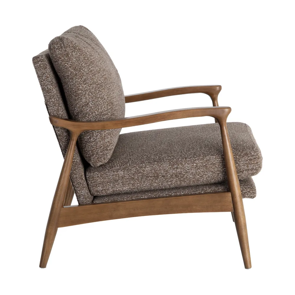 Poltrona Josephine marmorizzato marrone in legno e tessuto - 72 x 86,50 x 86 cm - immagine 4