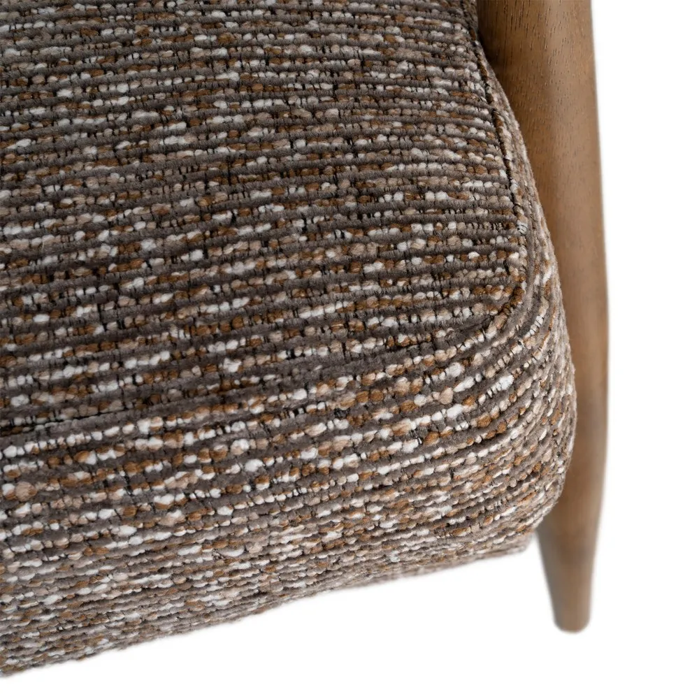Poltrona Josephine marmorizzato marrone in legno e tessuto - 72 x 86,50 x 86 cm - immagine 7