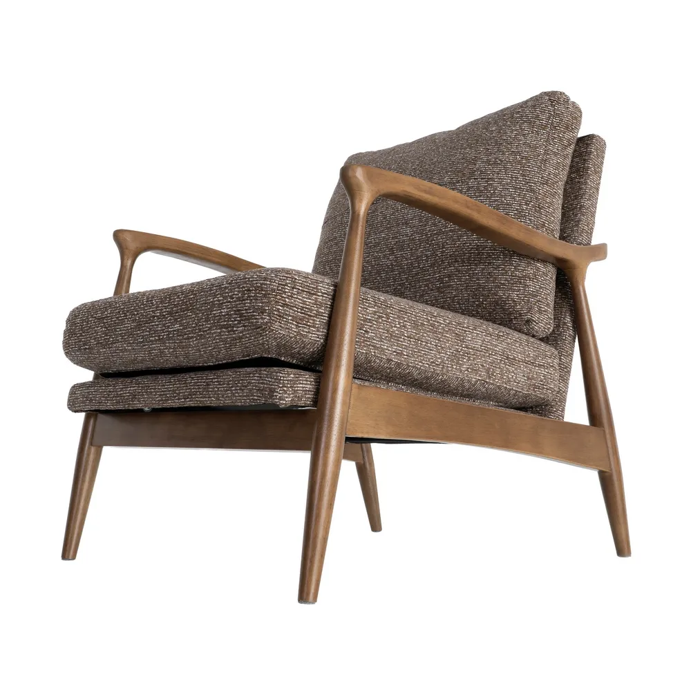 Poltrona Josephine marmorizzato marrone in legno e tessuto - 72 x 86,50 x 86 cm - immagine 8