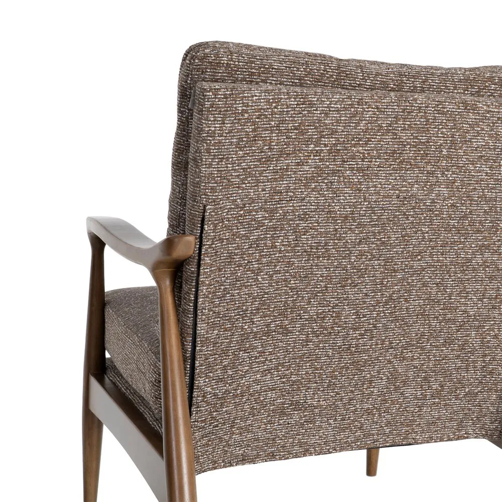Poltrona Josephine marmorizzato marrone in legno e tessuto - 72 x 86,50 x 86 cm - immagine 9