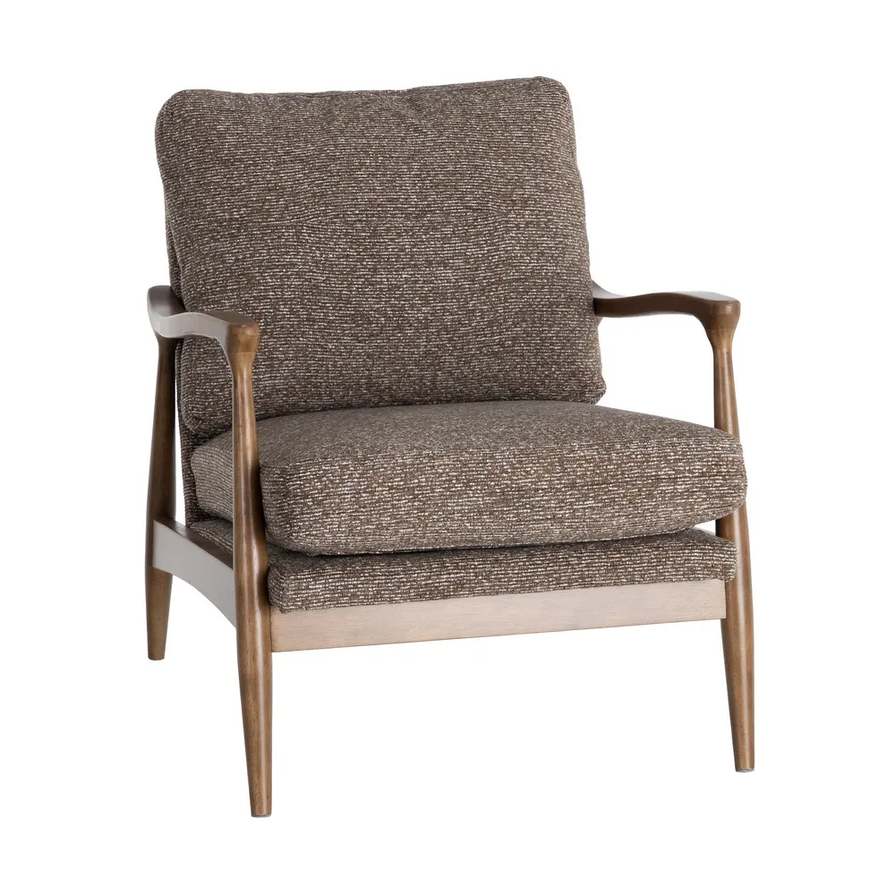 Poltrona Josephine marmorizzato marrone in legno e tessuto - 72 x 86,50 x 86 cm - immagine 11