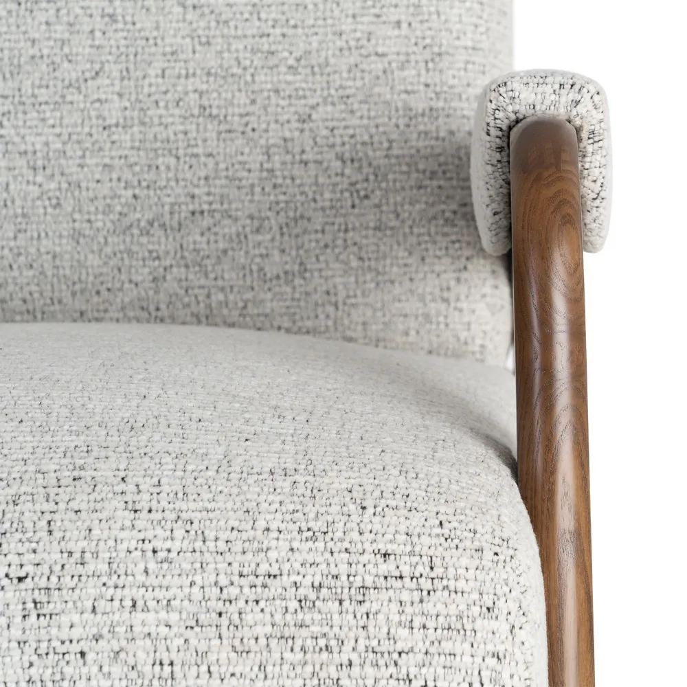 Poltrona Venere marmorizzato beige in legno e tessuto - 70 x 84 x 80 cm - immagine 5