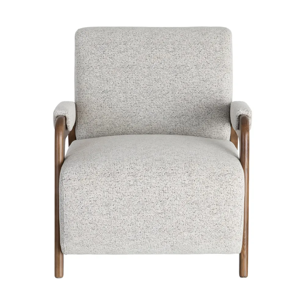 Poltrona Venere marmorizzato beige in legno e tessuto - 70 x 84 x 80 cm - immagine 6