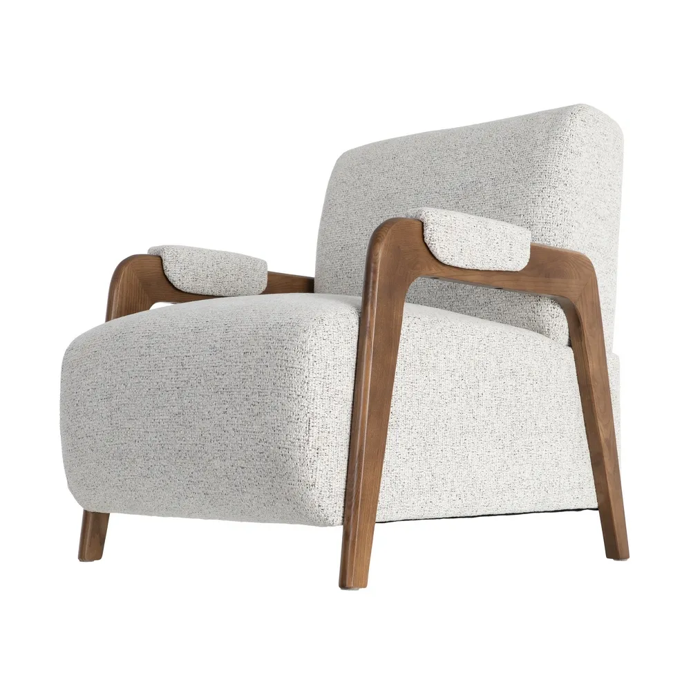 Poltrona Venere marmorizzato beige in legno e tessuto - 70 x 84 x 80 cm - immagine 8