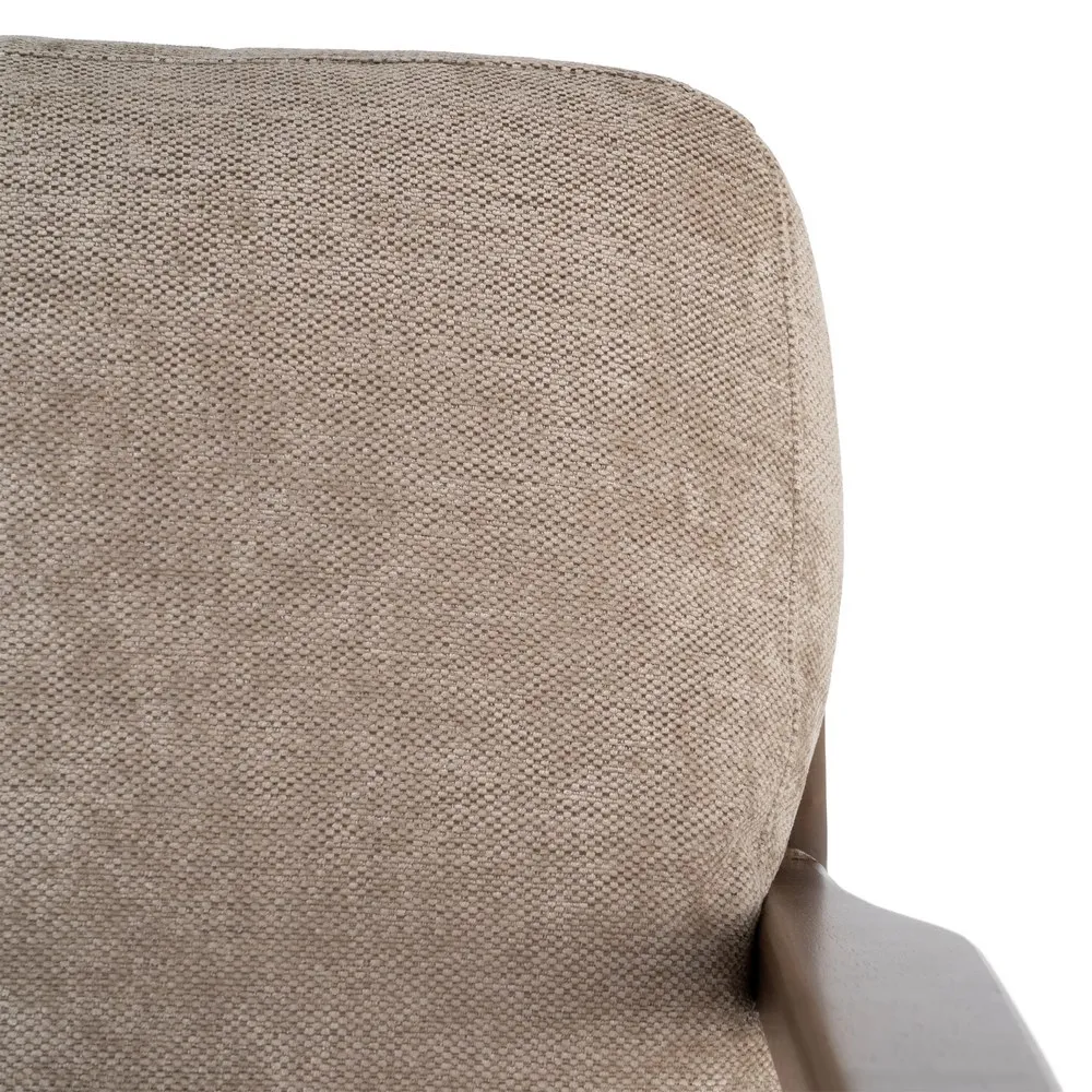 Poltrona Sophia marrone in legno di caucciù e tessuto - 69 x 84 x 81 cm - immagine 3