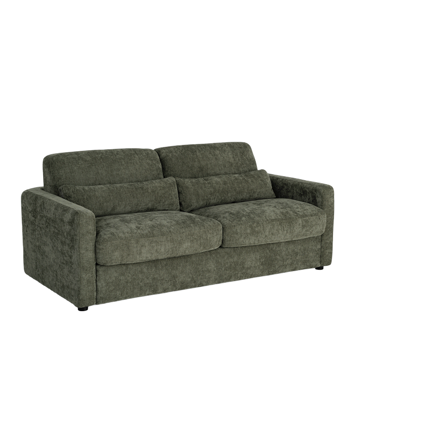Divano letto verde da soggiorno in metallo e legno di pino 194 x 104 x 88 cm - immagine 2