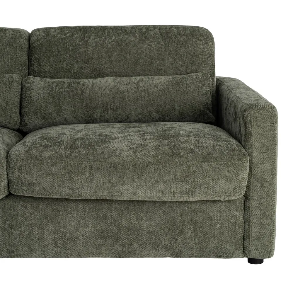 Divano letto verde da soggiorno in metallo e legno di pino 194 x 104 x 88 cm - immagine 6
