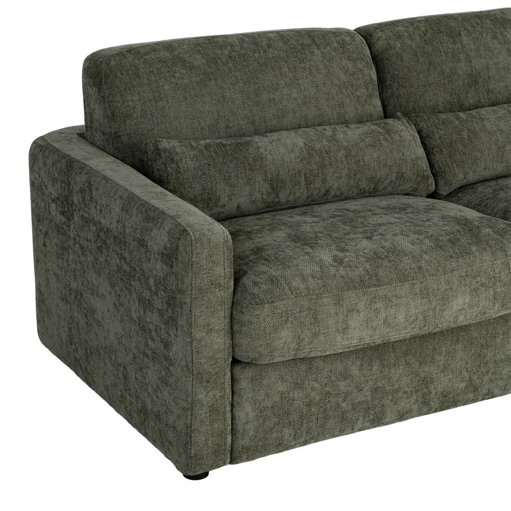 Divano letto verde da soggiorno in metallo e legno di pino 194 x 104 x 88 cm - immagine 7