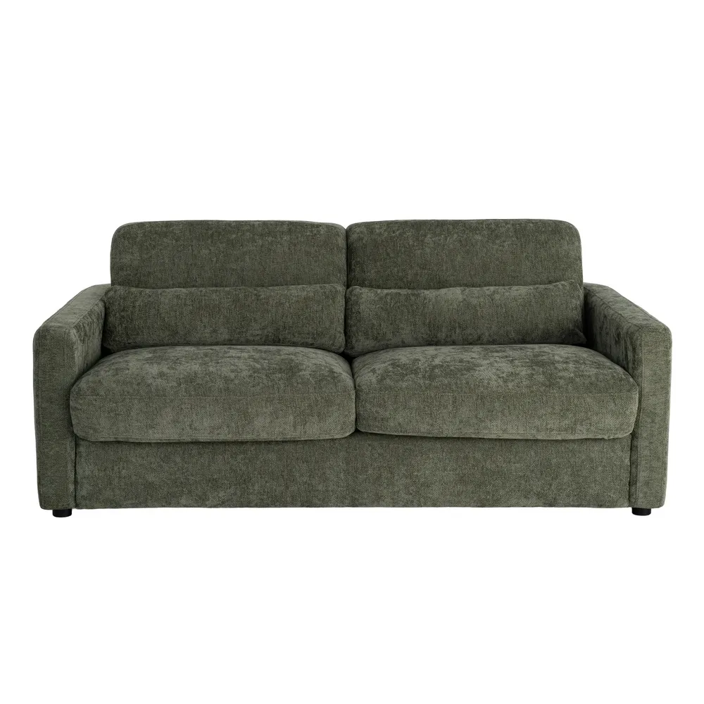 Divano letto verde da soggiorno in metallo e legno di pino 194 x 104 x 88 cm - immagine 10