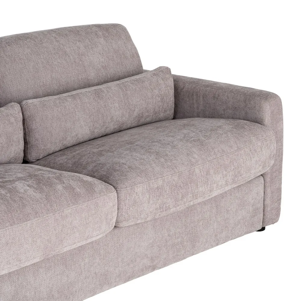 Divano letto grigio da soggiorno in metallo e legno di pino 194 x 104 x 88 cm - immagine 5