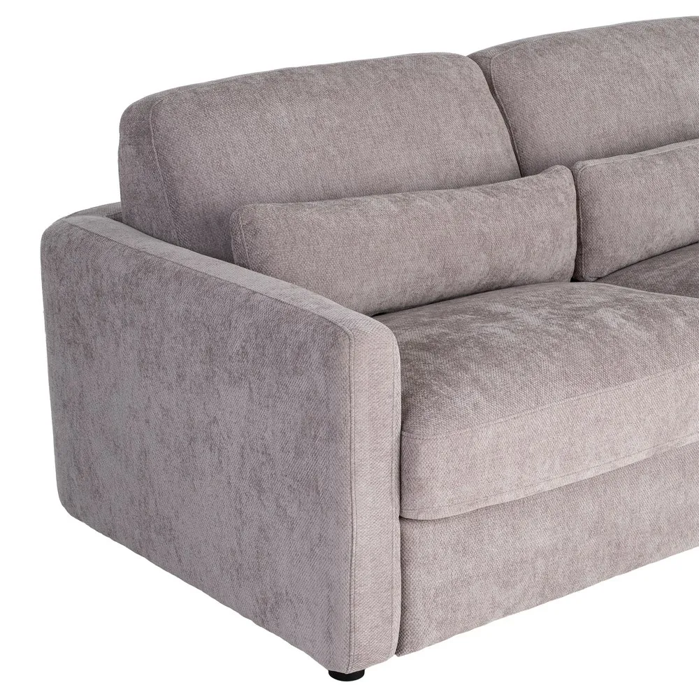 Divano letto grigio da soggiorno in metallo e legno di pino 194 x 104 x 88 cm - immagine 6
