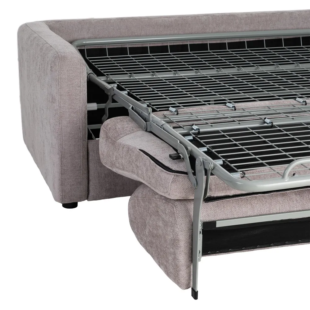Divano letto grigio da soggiorno in metallo e legno di pino 194 x 104 x 88 cm - immagine 9