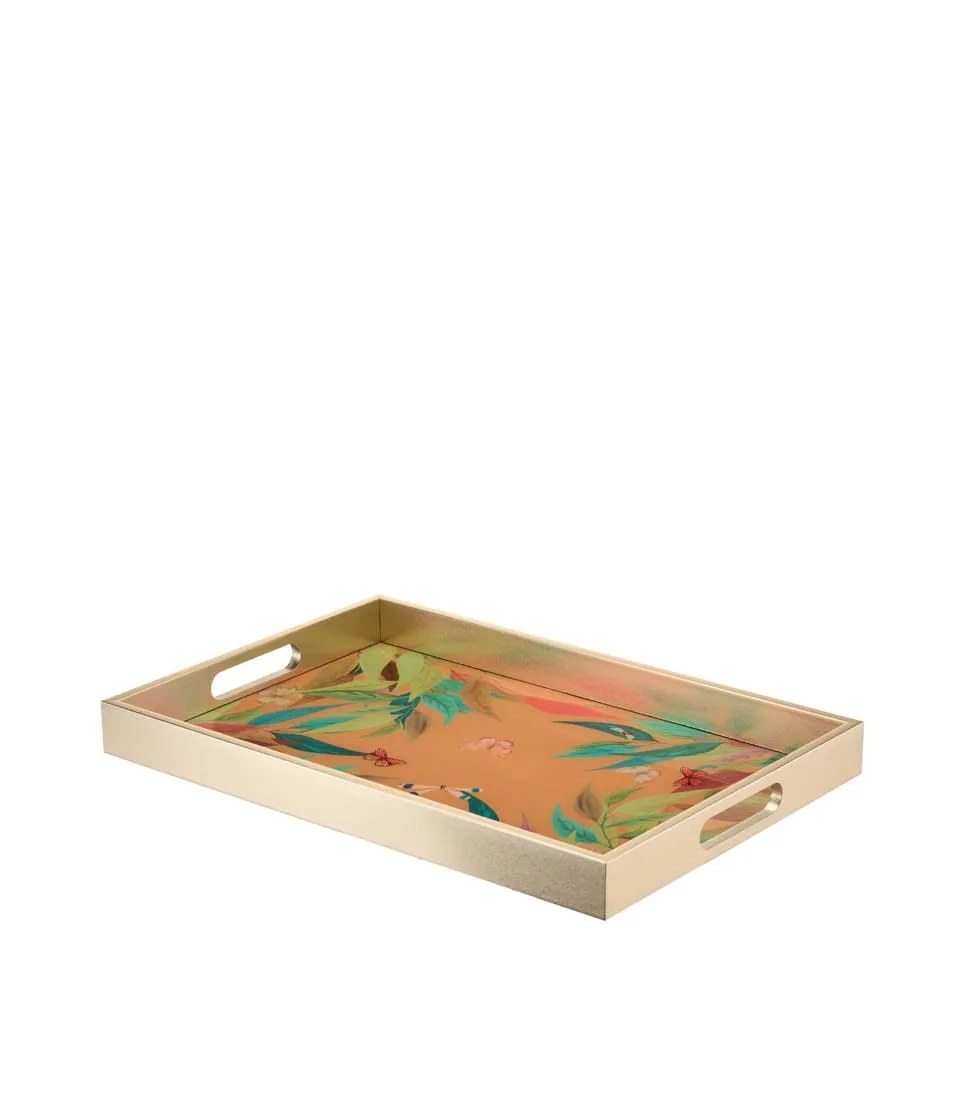 L'Oca Nera - Vassoio rettangolare foglie e farfalle 45 x 30 cm - immagine 4