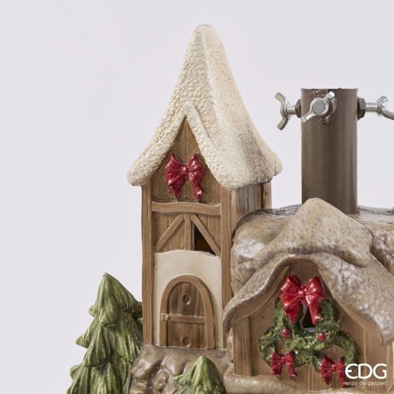 EDG - Borgo innevato con led Base per Albero h 59 Ø 70 cm - immagine 2