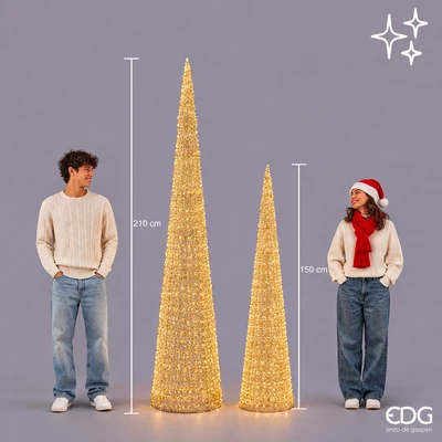 EDG - Albero Curly Cono 80 h x Ø20 cm con 400 microLED - immagine 6