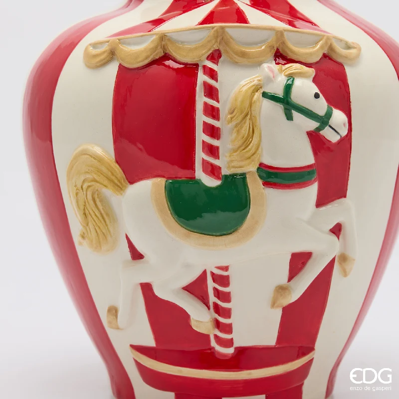 EDG - Vaso Anfora con cavallo e giostra 26 h cm - immagine 3